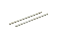 Çelik Çubuk Charm, Paslanmaz Çelik Çubuk Kolye Uçları, 1 Delikli Kolye Çubukları (45x2x0,80 mm) A5849