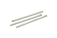 Çelik Çubuk Charm, Paslanmaz Çelik Çubuk Kolye Uçları, 1 Delikli Kolye Çubukları (45x2x0,80 mm) A5849