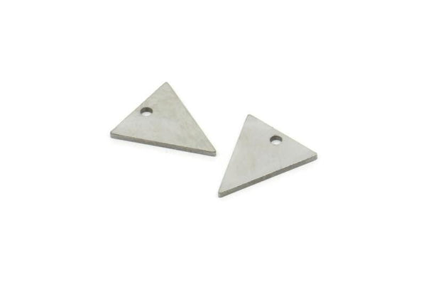 Steel Triangle Charm, Stainless Steel Tiny Triangle Charms With 1 Hole, Findings (12x10x0.80mm) SMP1841