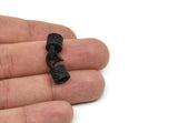 6mm Leather Cord Caps, Oxidized Black Brass Leather Cord End, Hook Ends for 6mm Leather Cord (16x14x10mm) N0310