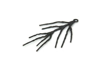 Siyah Dal Tılsımı, 1 Döngülü 4 Oksitlenmiş Siyah Pirinç Ağaç Dalı Tılsımı, Tılsımlar, Bulgular (41 mm) N1229