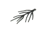 Siyah Dal Tılsımı, 1 Döngülü 4 Oksitlenmiş Siyah Pirinç Ağaç Dalı Tılsımı, Tılsımlar, Bulgular (41 mm) N1229