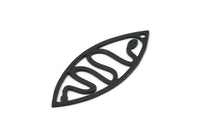 Siyah Markiz Charm, 1 Delikli 6 Oksitlenmiş Siyah Pirinç Yılan Desenli Oval Şekilli Charm (39x15x0,80 mm) A4998