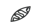 Siyah Markiz Charm, 1 Delikli 6 Oksitlenmiş Siyah Pirinç Yılan Desenli Oval Şekilli Charm (39x15x0,80 mm) A4998