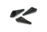 Cone Bead Caps, 12 Oxidized Black Brass Cone Bead Caps, Findings (21x7mm) D0059