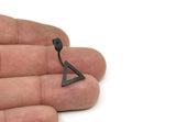 Siyah Arka Tıpalar, 4 Oksitlenmiş Siyah Pirinç Üçgen Küpe Saplaması Arka Tıpalar (23x13mm) E364