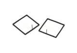 Siyah Kare Küpe, 4 Oksitlenmiş Siyah Pirinç Kare Küpe (35x1,5 mm) D1566