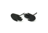 Siyah El Küpesi, 8 Oksitlenmiş Siyah Pirinç El Küpesi (12x7x1mm) N1610 S622