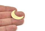 Brass Moon Blank, 8 Raw Brass Crescent Moon Shaped Blanks, Findings (29x10x0.60mm) SMP1911