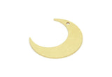 Brass Moon Charm, 12 Raw Brass Crescent Moon Charms With 1 Hole (19x6x0.60mm) SMP1913
