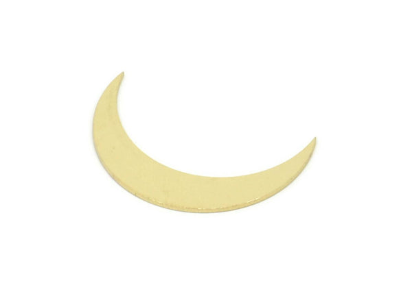 Brass Moon Blank, 12 Raw Brass Crescent Moon Shaped Blanks, Findings (23x5x0.60mm) SMP1914