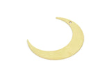 Brass Moon Charm, 12 Raw Brass Crescent Moon Charms With 1 Hole (26x6x0.60mm) SMP1915