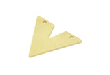 Brass V Shape, 6 Raw Brass V Shaped Charms With 2 Holes (22x25x1mm) SMP1923