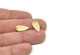 Brass Drop Charm, 24 Raw Brass Drop Charms With 1 Hole, Findings (17x8x0.80mm) SMP1928