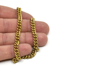 Link Chain, 1 M Raw Brass Open Chain, Brass Curb Chain (6x3mm) Z131