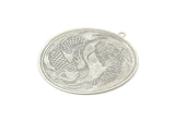 Silver Fish Charm, 2 Antique Silver Plated Brass Fish Charms With 1 Loop, Findings (50x0.30mm) D1680