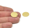 Brass Round Charm, 8 Raw Brass Round Shape Charms With 1 Hole, Findings (18x0.80mm) SMP1931