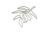 Steel Leaf Charm, Stainless Steel Branch Charms With 1 Loop, Charm Pendants (44x36x0.80mm) SMP1937