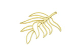 Brass Leaf Charm, Raw Brass Branch Charms With 1 Loop, Charm Pendants (44x36x0.80mm) SMP1937
