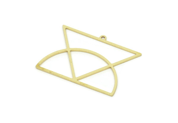 Brass Geometric Charm, Raw Brass Charms, Brass Earring Charms, Brass Charms for Jewelry Making (25x33x0.80mm) SMP1939