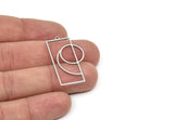 Steel Geometric Charm, Stainles Steel Geometric Charms, Steel Earring Charms, Steel Charms for Jewelry Making (35x20x0.80mm) SMP1940