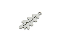 Steel Leaf Charm, Stainless Steel Leaf Charms With 1 Loop, Charm Pendants (20x8x0.80mm) SMP1942