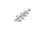 Steel Leaf Charm, Stainless Steel Leaf Charms With 1 Loop, Charm Pendants (20x8x0.80mm) SMP1942