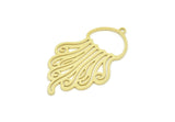 Brass Jellyfish Charm, Raw Brass Jellyfish Charms With 1 Loop, Charm Pendants (39x24x0.60mm) SMP1943