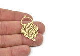 Brass Jellyfish Charm, Raw Brass Jellyfish Charms With 1 Loop, Charm Pendants (39x24x0.60mm) SMP1943