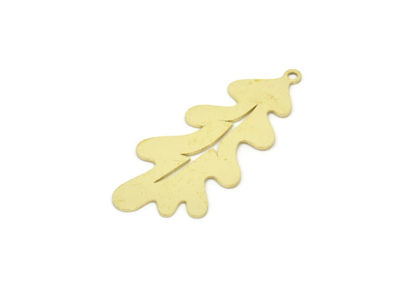 Brass Leaf Charm, Raw Brass Leaf Charms With 1 Loop, Leaf Earrings (37x16x0.60mm) SMP1953
