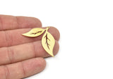 Brass Leaf Charm, Raw Brass Leaf Charms With 1 Loop, Leaf Earrings (29x42x0.60mm) SMP1945
