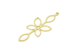 Brass Leaf Charm, Raw Brass Leaf Charms With 1 Loop, Leaf Earrings (44x17x0.80mm) SMP1946