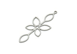 Steel Leaf Charm, Stainless Steel Leaf Charms With 1 Loop, Charm Pendants (44x17x0.80mm) SMP1946