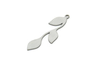 Steel Leaf Charm, Stainless Steel Leaf Charms With 1 Loop, Charm Pendants (33x10x0.80mm) SMP1955