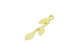 Brass Leaf Charm, Raw Brass Leaf Charms With 1 Loop, Leaf Earrings (20x6x0.60mm) SMP1979