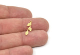 Brass Leaf Charm, Raw Brass Leaf Charms With 1 Loop, Leaf Earrings (20x6x0.60mm) SMP1979