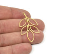 Brass Leaf Charm, Raw Brass Leaf Charms With 1 Loop, Leaf Earrings (45x24x0.80mm) SMP1964