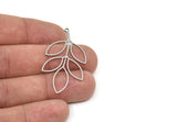 Steel Leaf Charm, Stainless Steel Leaf Charms With 1 Loop, Charm Pendants (45x24x0.80mm) SMP1964