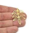 Brass Leaf Charm, Raw Brass Leaf Charms With 1 Loop, Leaf Earrings (43x29x0.60mm) SMP1976