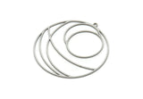 Steel Geometric Charm, Stainless Steel Round Charms With 1 Loop (40x39x0.80mm) SMP1971
