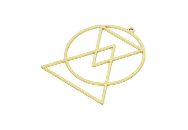 Brass Geometric Charm, Raw Brass Charms, Brass Earring Charms, Brass Charms for Jewelry Making (38x31x0.80mm) SMP1973
