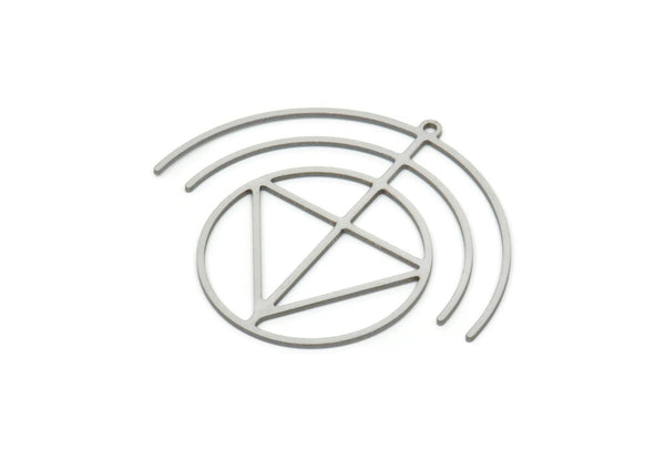 Steel Geometric Charm, Stainles Steel Geometric Charms, Steel Earring Charms, Steel Charms for Jewelry Making (36x41x0.80mm) SMP1956