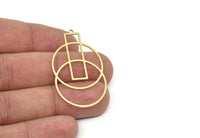 Brass Geometric Charm, Raw Brass Charms, Brass Earring Charms, Brass Charms for Jewelry Making (43x26x0.80mm) SMP1965