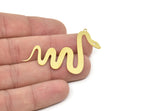 Brass Snake Charm, Raw Brass Snake Charms With 1 Loop, Snake Earrings (37x54x0.60mm) SMP1978