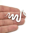 Steel Snake Charm, Stainless Steel Snake Charms With 1 Loop, Pendants, Findings (37x54x0.80mm) SMP1978
