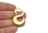 Brass Swan Charm, Raw Brass Swan Shaped Charms With 1 Loop, Findings (40x25x0.60mm) SMP1962