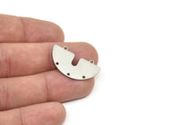 Steel Charm, Stainless Steel, Charm Pendants, U Shaped Charms, Steel Semi Circle Charms With 2 Loops And 3 Holes (17x30x0.80mm) SMP1947