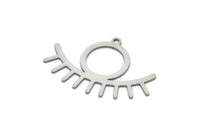 Steel Charm, Stainless Steel, Steel Pendants, Charm Pendants, Steel Eye Charms With 1 Loop (21x31x0.80mm) SMP1968
