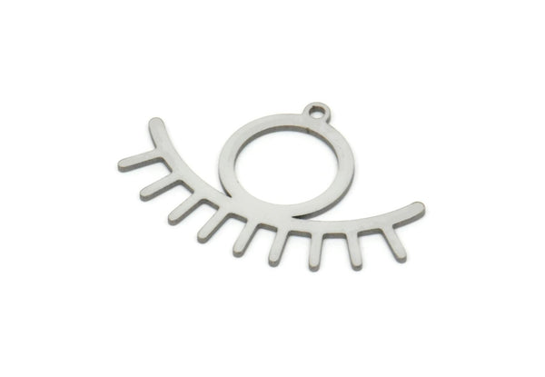 Steel Charm, Stainless Steel, Steel Pendants, Charm Pendants, Steel Eye Charms With 1 Loop (21x31x0.80mm) SMP1968