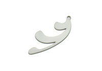 Steel Irregular Charm, Stainless Steel Irregular Shaped Charms With 1 Loop, Charm Pendants (37.5x15x0.80mm) SMP1969